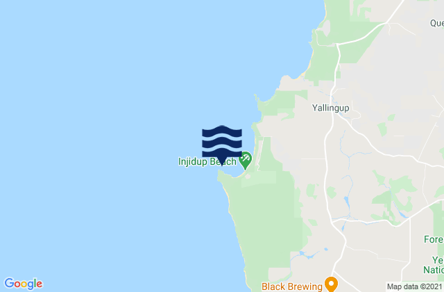 Mappa delle maree di Injidup, Australia