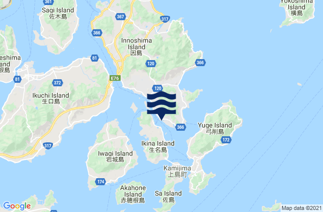 Mappa delle maree di Innoshima, Japan
