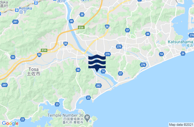 Mappa delle maree di Ino, Japan