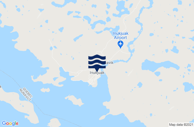Mappa delle maree di Inoucdjouac, Canada