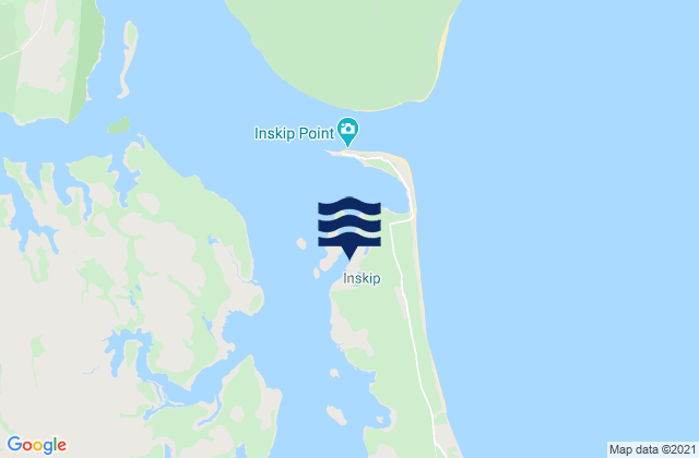 Mappa delle maree di Inskip Point, Australia