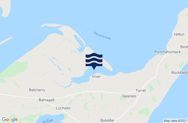 Mappa delle maree di Inver Bay, United Kingdom