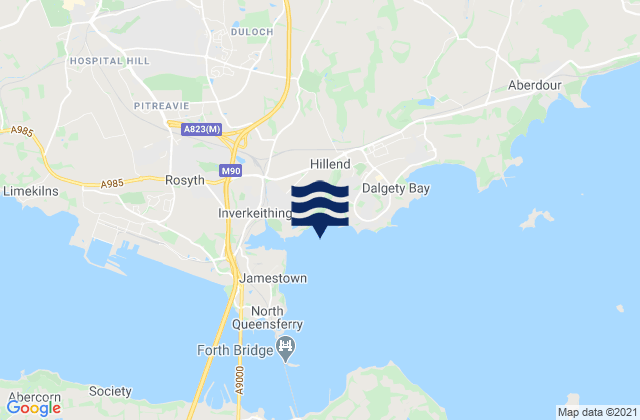 Mappa delle maree di Inverkeithing Bay, United Kingdom
