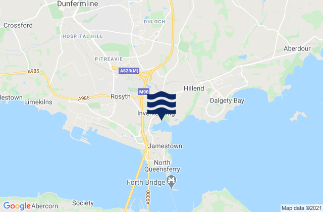 Mappa delle maree di Inverkeithing, United Kingdom
