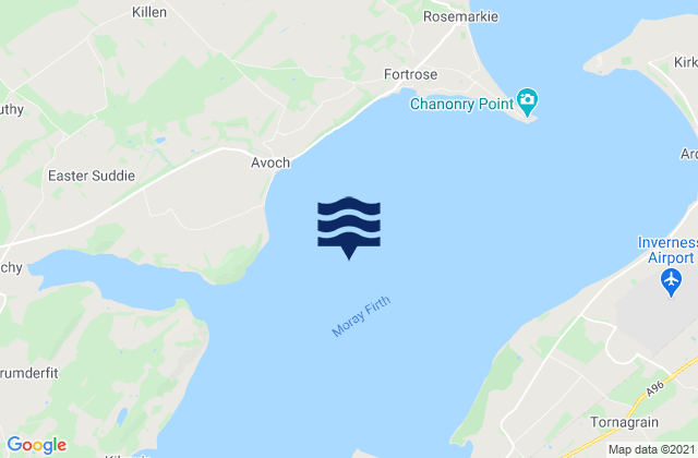 Mappa delle maree di Inverness Firth, United Kingdom