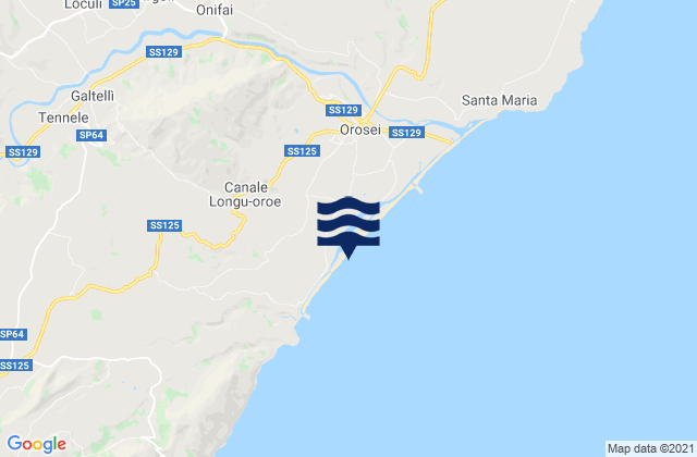 Mappa delle maree di Irgoli, Italy