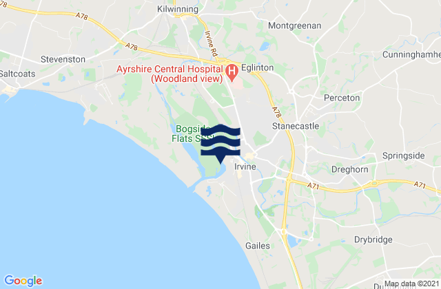 Mappa delle maree di Irvine, United Kingdom