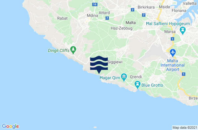 Mappa delle maree di Is-Siġġiewi, Malta