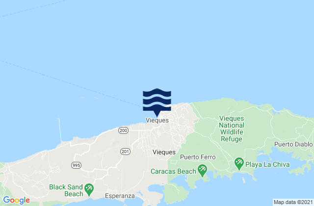 Mappa delle maree di Isabel Segunda, Puerto Rico