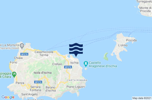 Mappa delle maree di Ischia, Italy