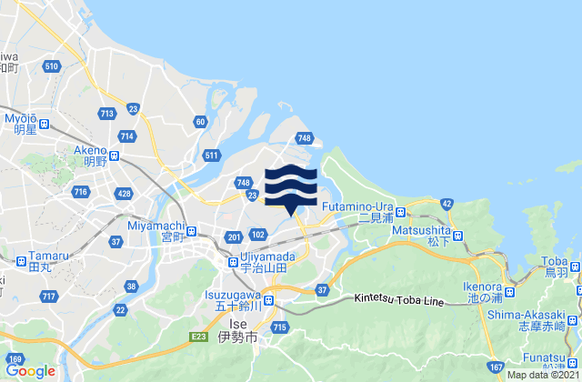 Mappa delle maree di Ise-shi, Japan