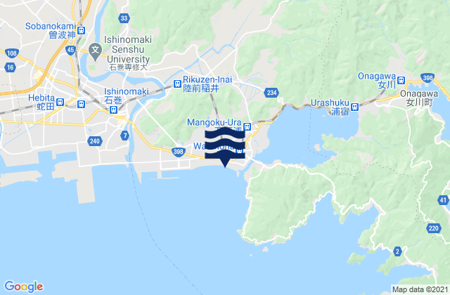 Mappa delle maree di Ishinomaki Shi, Japan