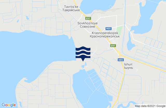 Mappa delle maree di Ishun’, Ukraine