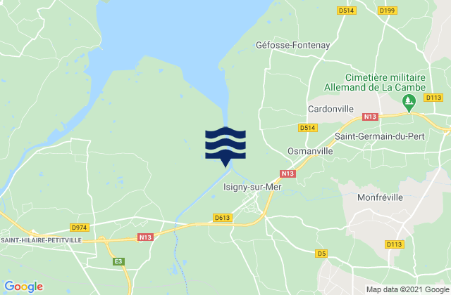 Mappa delle maree di Isigny-sur-Mer, France