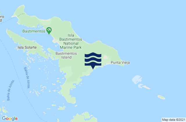 Mappa delle maree di Isla Bastimentos, Panama