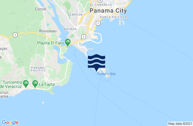 Mappa delle maree di Isla Naos, Panama