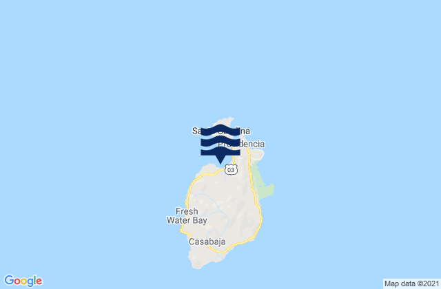 Mappa delle maree di Isla de Providencia, Colombia