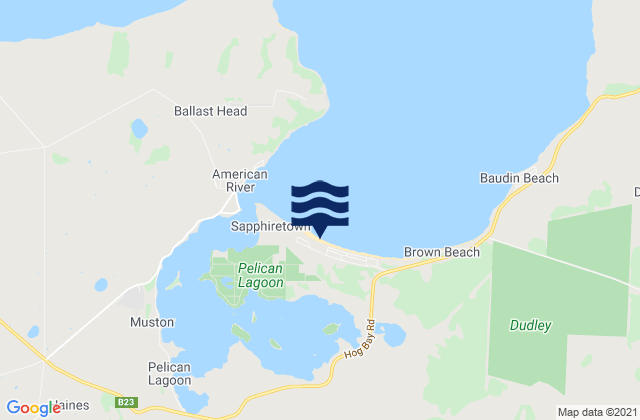 Mappa delle maree di Island Beach, Australia