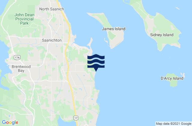 Mappa delle maree di Island View Beach, Canada