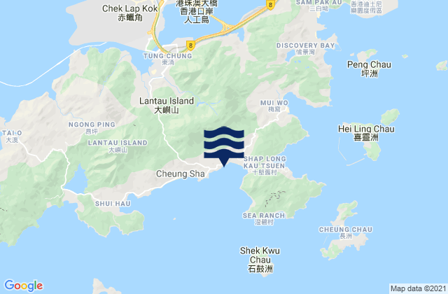 Mappa delle maree di Islands District, Hong Kong