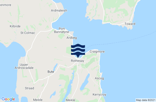 Mappa delle maree di Isle of Bute, United Kingdom