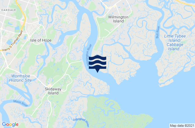 Mappa delle maree di Isle of Hope City SE of Skidaway River, United States