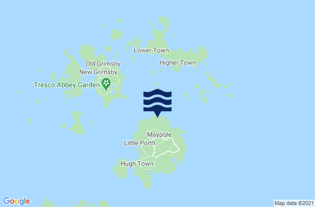 Mappa delle maree di Isles of Scilly, United Kingdom
