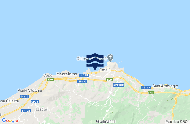 Mappa delle maree di Isnello, Italy
