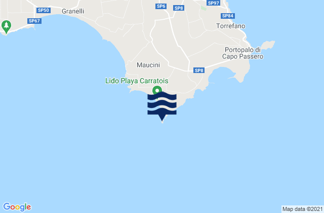 Mappa delle maree di Isola delle Correnti Lighthouse, Italy