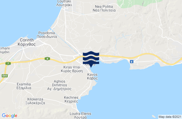 Mappa delle maree di Isthmía, Greece