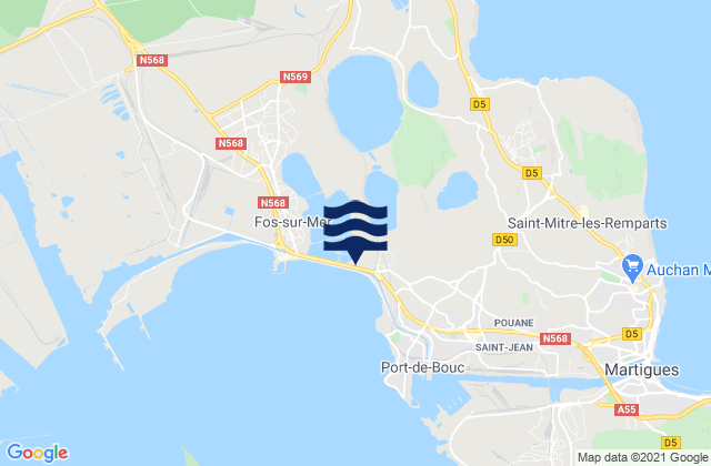 Mappa delle maree di Istres, France