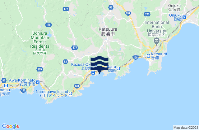 Mappa delle maree di Isumi-gun, Japan
