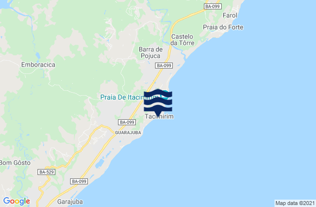 Mappa delle maree di Itacimirim, Brazil