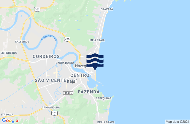 Mappa delle maree di Itaja, Brazil