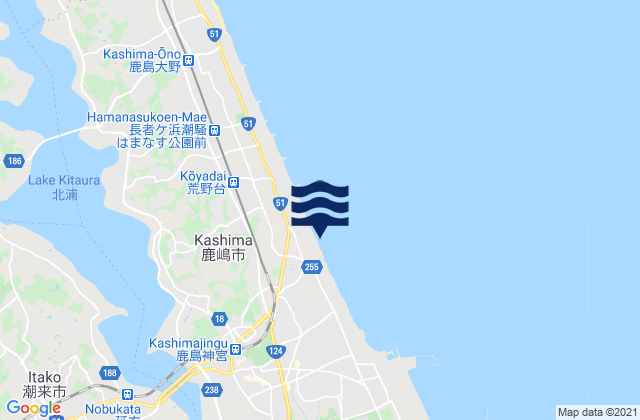 Mappa delle maree di Itako-shi, Japan