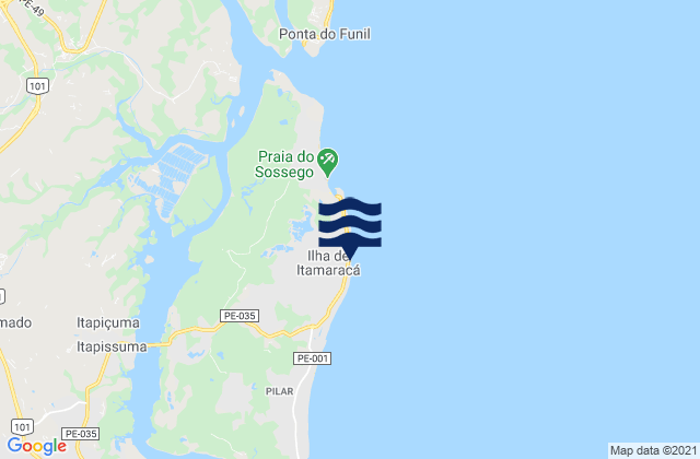 Mappa delle maree di Itamaracá, Brazil