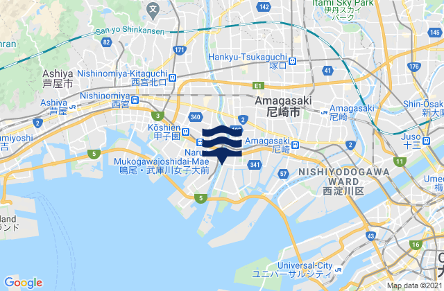 Mappa delle maree di Itami, Japan