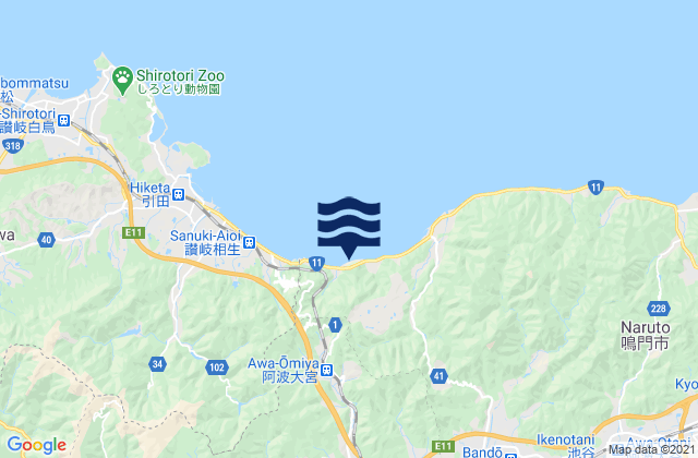 Mappa delle maree di Itano-gun, Japan