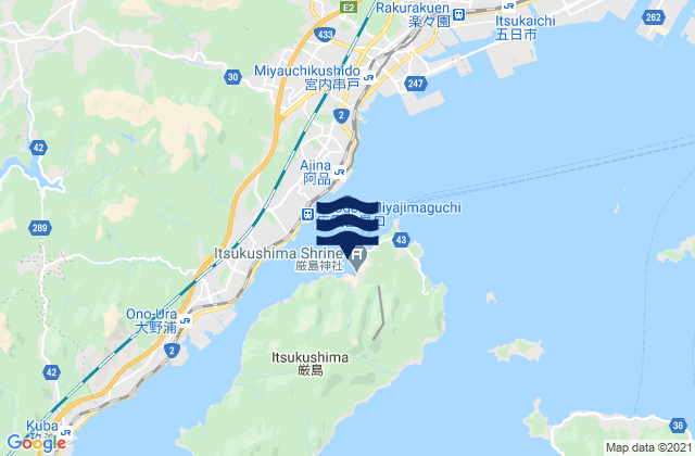 Mappa delle maree di Itsukushima, Japan