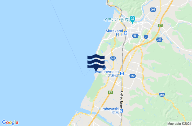 Mappa delle maree di Iwahune, Japan