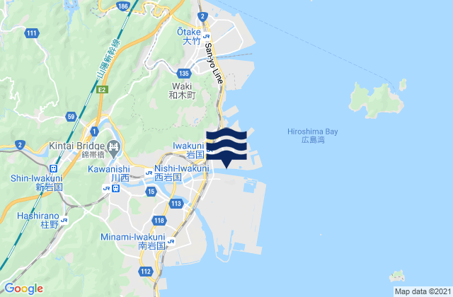 Mappa delle maree di Iwakuni, Japan