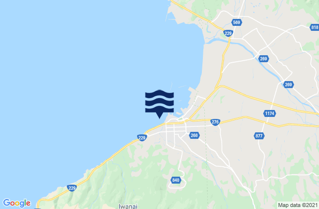 Mappa delle maree di Iwanai Byochi, Japan