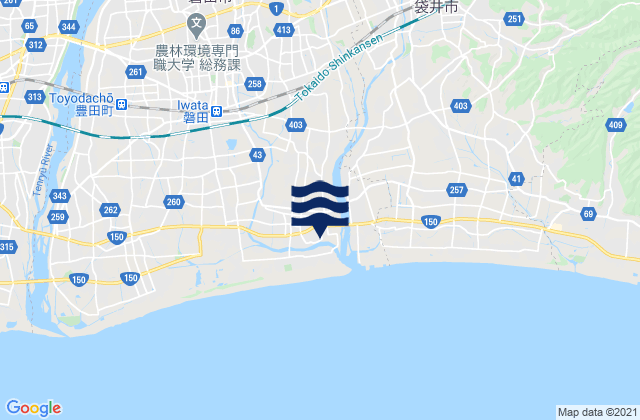 Mappa delle maree di Iwata-shi, Japan