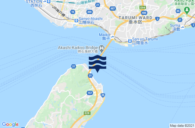 Mappa delle maree di Iwaya (Awazi Sima), Japan