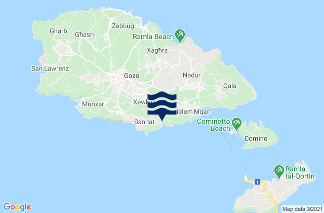 Mappa delle maree di Ix-Xewkija, Malta