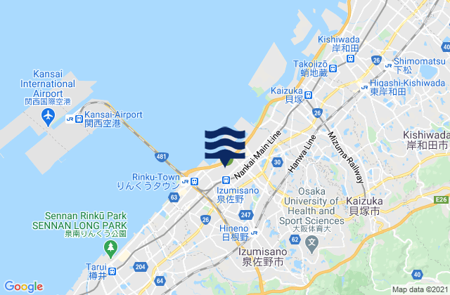 Mappa delle maree di Izumisano Shi, Japan