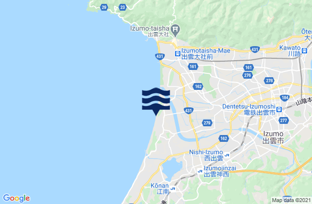 Mappa delle maree di Izumo Shi, Japan