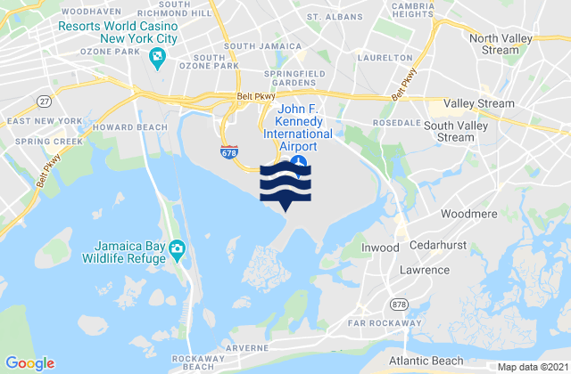 Mappa delle maree di JFK International Airport, Queens, United States