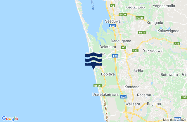 Mappa delle maree di Ja Ela, Sri Lanka