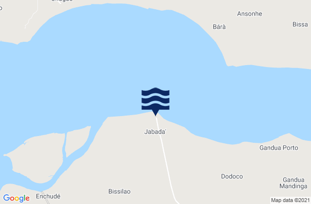 Mappa delle maree di Jabada Geba River, Guinea-Bissau